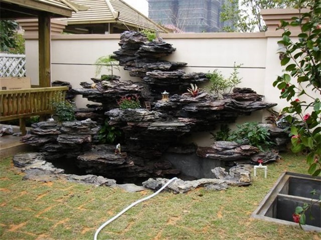 杭锦庭院鱼池过滤池改造